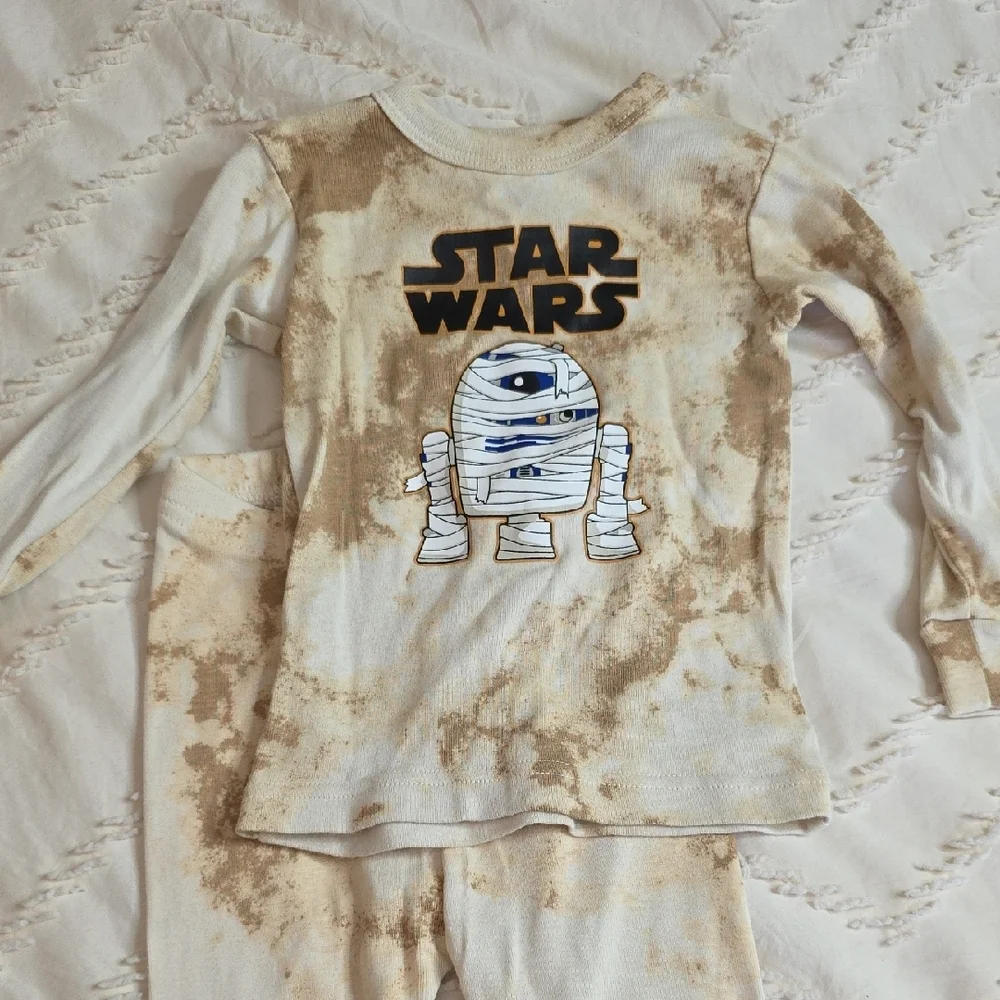babyGap Boy 18-24M Star Wars Mummy R2-D2 Pajama Set Tan Camo Halloween PJ Cotton
